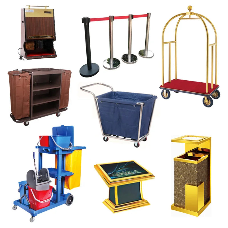 Wholesale Restaurant Service Multifunction Hotel Plastic Housekeeping Serving Carts Folding Cleaning Trolley Janitorial Cart