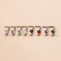 Hypoallergenic 14K Gold Plated Wedding Nose Rings 20G Surgical Stainless Steel L Shaped Cubic Zirconia Studs Labret Lip Piercing