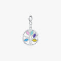 925 Sterling Silver Luxury Rainbow Color CZ C Pendant for Women Exquisite Hollow Out Necklace Wedding Jewelry
