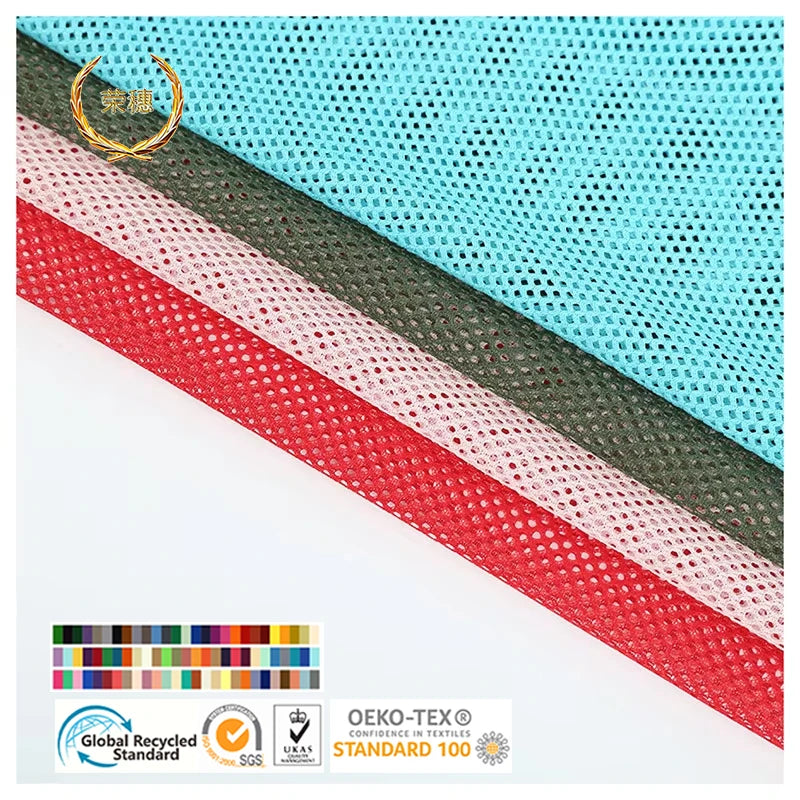 Factory's Sportswear T-Shirt Lining Fabric Breathable Quick-Drying Warp Knitted Single Low Elastic Mesh Stretched Fabric