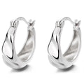 Fashion Jewelry 925 Sterling Silver Minimalist Earrings Ripple Surface U Shape Gold Plated Hoop Earrings for Women