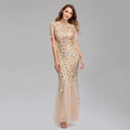 2023 Women's Spring/Summer Banquet Host European and American Slim Fit Mesh Sequin Evening Dress Fish Tail Dress
