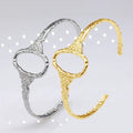 Wholesale Stainless Steel Hammered Effect Open Cuff Design Bangle Bracelet Jewelry for Women