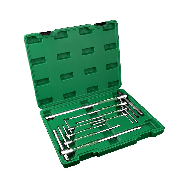 8pcs 10pcs T Handle AUTO Repair Tool Box Set Stainless Steel Sliding Rod Hex Key Wrench 2-10mm with OEM Hard Case Support