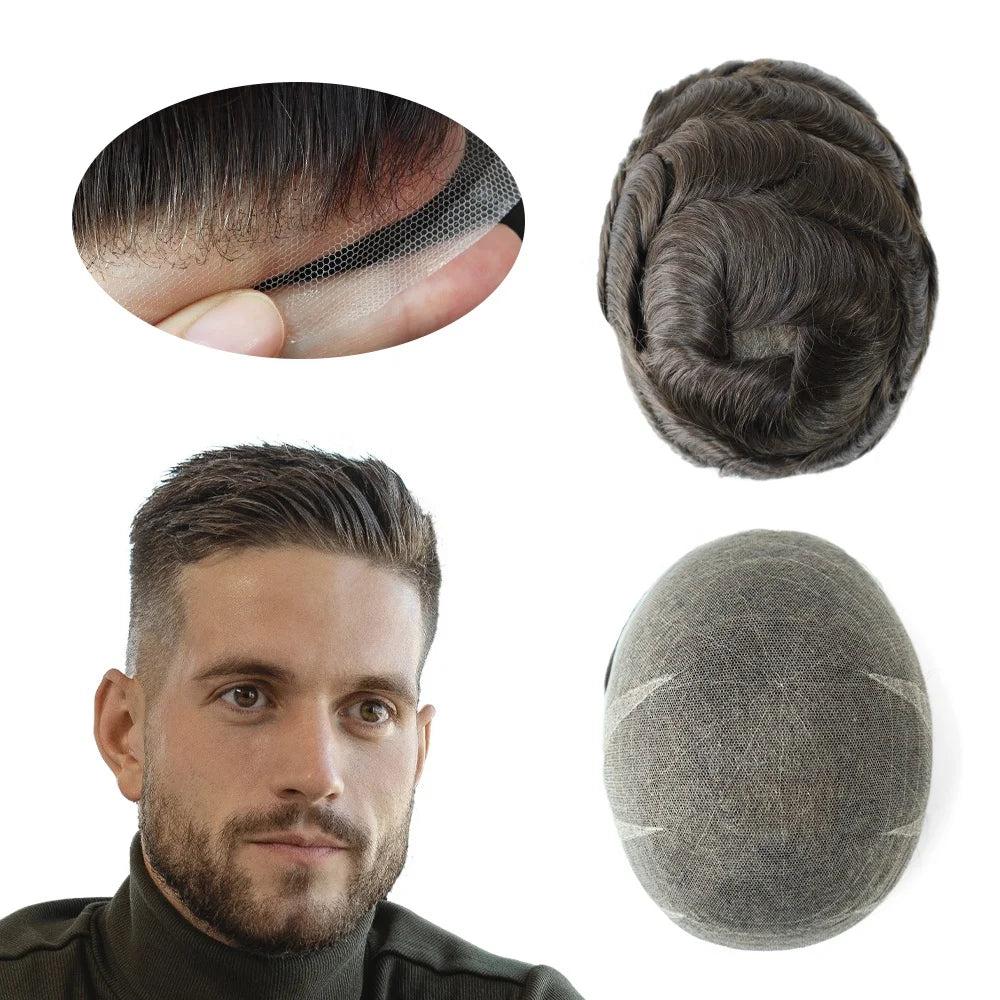 Swiss Lace Hair System Wholesale Price Hair Replacement Men Toupee Real Indian Hair Wig Man Hair Unit Hair Patch