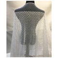 White Sequin Crystal Laces With Beads Embroidery Luxurious Hand Beaded Lace Fabrics for Bridal Gown