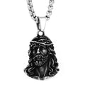 SS8-1111P Vintage Men's Christian Jesus Cross Pendant Necklace Retro Christ Crown of Thorns Christian Necklace Men Religion