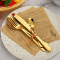 Support Custom 24Pcs Cutlery Set Stainless Steel Spoon Fork Knife Hotel Weeding Party Flatware Set with Gift Box MegaBDM