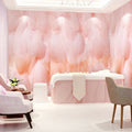 3D Pink Feather Decorate Wallpaper Mural for Office/Live Broadcasting Room