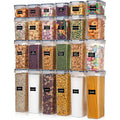 24 Pcs Set BPA-Free Dry Plastic Airtight Food Storage Container with Lids Kitchen Pantry Sealed Organizers for Rice Flour Sugar