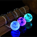 Wholesale Men's Football Basketball Crystal Glass Keychain with LED Light World Globe Keychain for Gifts