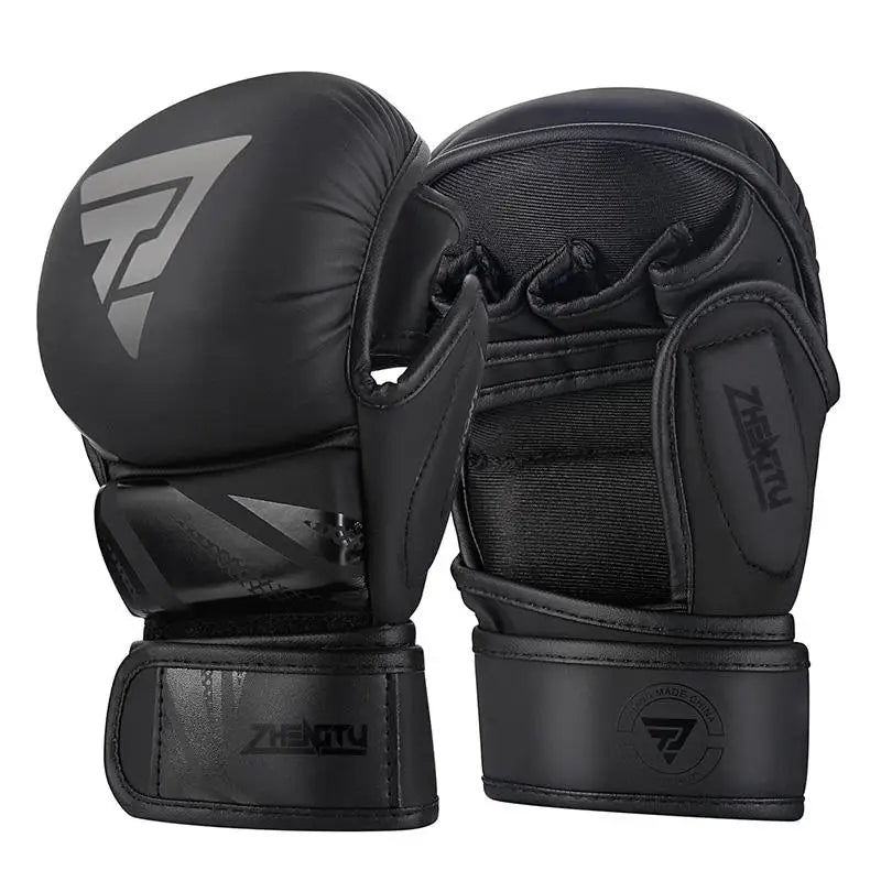 Professional MMA Glove Matt Black 7oz MMA Training Sparring Grappling Boxing Muay Thai Gloves