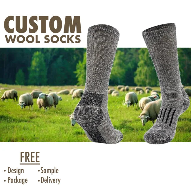 2024 CMAX Winter Fashion Crew Length Acrylic Wool Socks Color Blocking Breathable Knitted Design With Logo on Cuff Daily Use