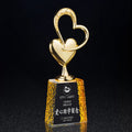 Gold Metal Heart Crystal Trophies Awards MH-NJ0286