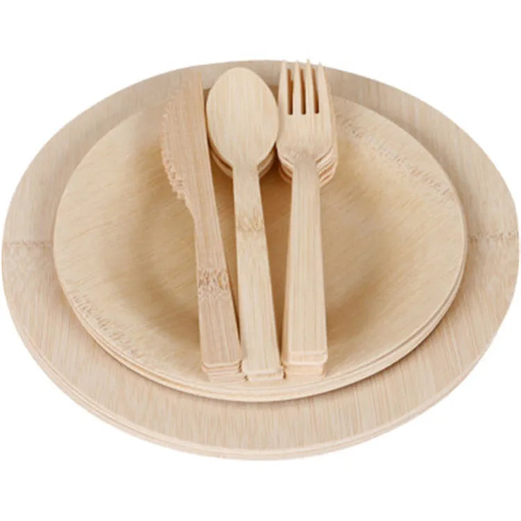 Estick Wholesale Eco-friendly Food Grade Bamboo Disposable Plate Serving Tray Washable Customizable Logo Different Sizes
