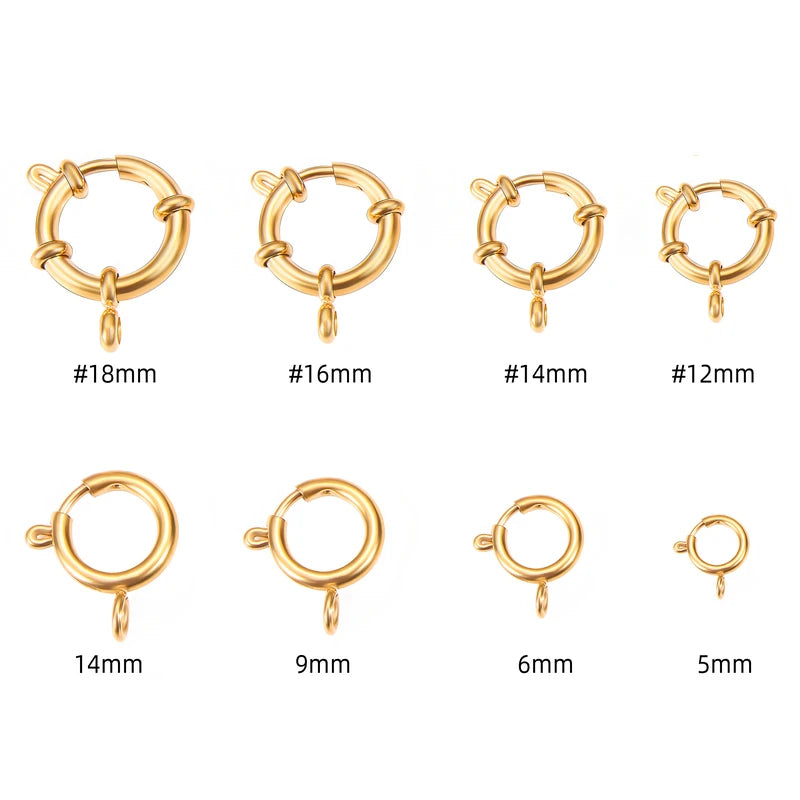 Connection Buckle Jewelry Making Stainless Steel Gold Plated Spring Clasp for Diy Bracelet Necklace