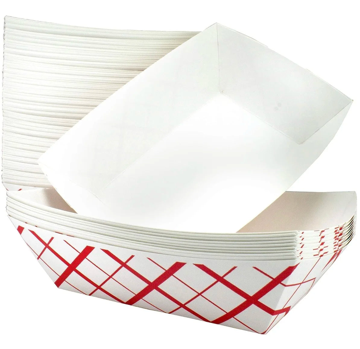 Heavy Duty Grease Resistant 3 Lb Paper Food Trays Durable Dishware Plate Coated Paperboard Basket