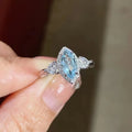 New Design 925 Sterling Silver Classic Engagement Topaz Gemstone Wedding Party Women's Ring Wholesale