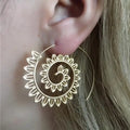 Leaf Spiral Personality Rotating Roman Earrings Vortex Shape Twist Alloy Geometric Earrings