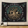 Mysterious Tree of Life Mushroom Forest Tapestry Wall Hanging Fairy Tale Bohemian Psychedelic Home Dormitory Dream Decor