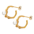 China Wholesale Women Fashion Jewelry Girl'S Korean Retro Style Elegant Small Hoop Knotted Gold Plated Earing Set