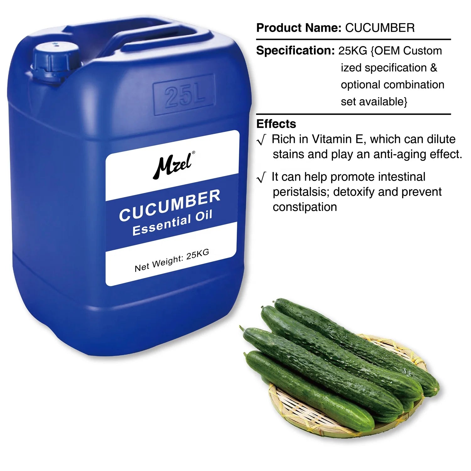 Mzel Wholesale Price OEM Natural Cucumber Seed Essential Oil Bulk Suppliers