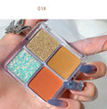 4 Colors Eyeshadow Matte Pearl Sequins Glitter 4 square Grid 4-color Beginner Eyeshadow Palette Chrome/chameleon
