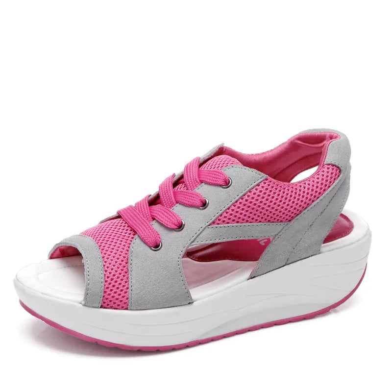Women's Slope Heel Increase Fashion Sandals Comfortable Breathable Women's Sports Sandals Outdoor Ladies Soft Walking Shoes