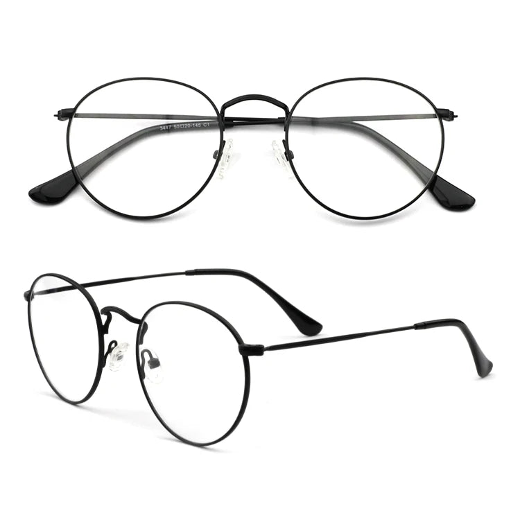 Luxury Stainless Steel Eyeglasses Frame with Print Pattern Optical Metal Eye Glasses Case Eyewear Frames for Eye Glasses