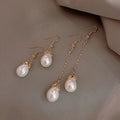 Korean Wholesale Retro Luxury Pearl Long Earrings Trending Pearl Fashion Jewelry Earrings for Women
