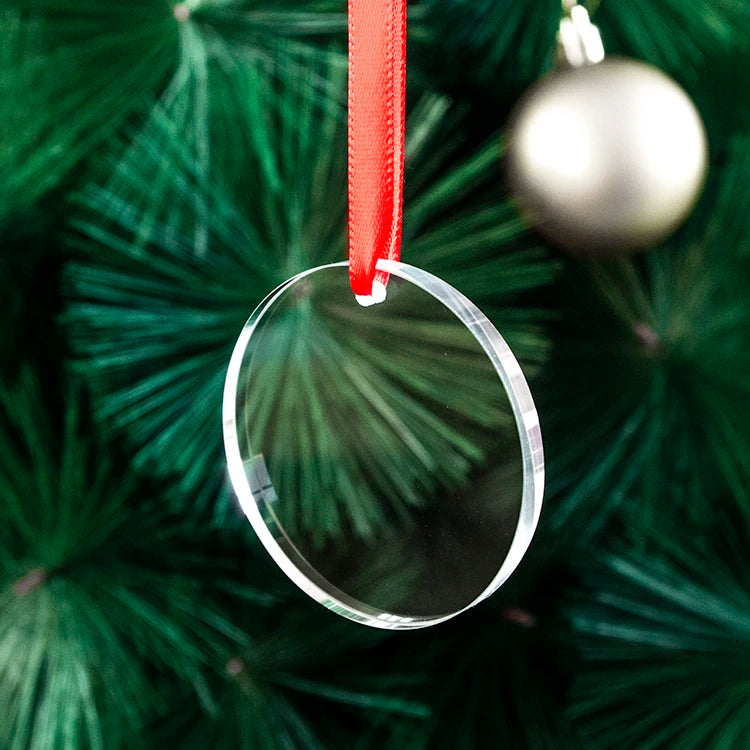 Wholesale K9 Clear Round Sublimation Blank Crystal Glass Pendant Hanging Decoration Christmas Ornaments