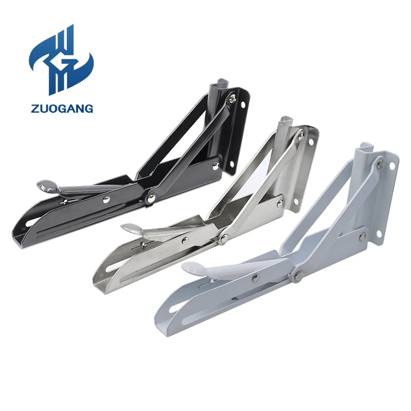 Zuogang Wholesale Custom Floating Shelves Stainless Steel Wall Mounted K Type Triangle Bracket Easy Installation Silver Bed