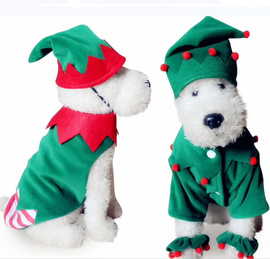 Warm Winter Cheer Dog Christmas Clothes with Cap