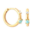 Gemnel New Arrivals 925 Silver 18k Gold Plated Opal Cubic Zirconia Huggie Hoop Earrings