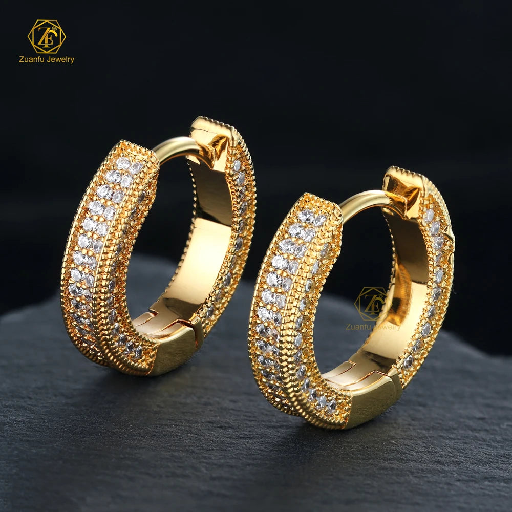 Luxury Women's 925 Silver Yellow Gold Moissanite Earrings with GRA Certificate Premium Jewelry