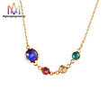 Personalized Multicolor Round Birth Stone Choker Gemstone Family Birthstone Necklaces Women Jewelry