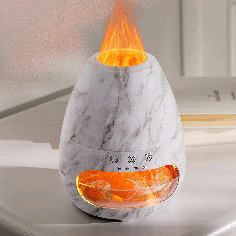 Himalayan Salt Lamp Ultrasonic Aroma Diffuser Cool Mist Humidifier Included Oils Essential Oil Diffuser Household Use 1-Year
