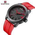 NAVIFORCE 9202T BRR TUP Strap Luxury Watch for Men Sport Quartz Men Watches Waterproof Luminous Silicone Wristwatch Relogio