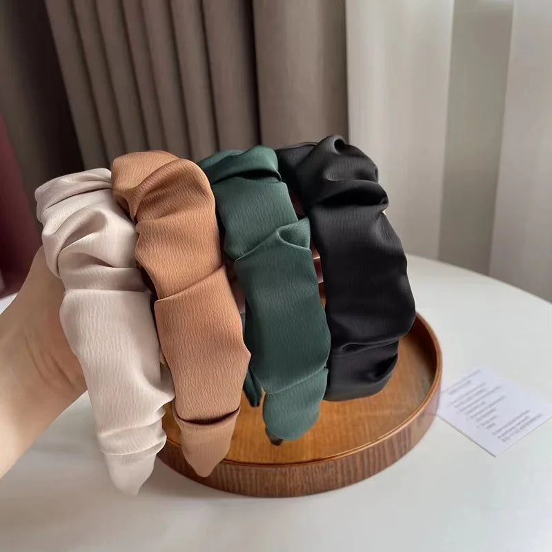 Quake Fashion Girls Wide Simple Fold Solid Color Unique Headband Hair Band Hair Accessories for Women
