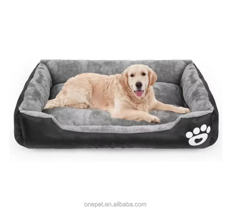 Small Rectangle Orthopedic Dog Bed Breathable Organic Cotton Filled Waterproof Oxford Cloth Cute Solid Pattern for Small Animals