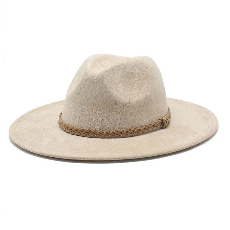 Wholesale New UV Sun Shade Women Men Wide Brim Leather Suede Fedora  Hats for Outdoor Safari Dress