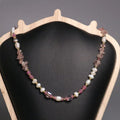 Dainty Baroque Pearls Choker Natural Stone Strawberry Crystal Beaded Clavicle Necklace Adjustable Chain Jewelry for Women Gift