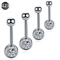 10Pcs Sell ASTM F136 Titanium G23 Belly Button Navel Ring Single Gem Externally Threaded Belly Rings Body Jewelry