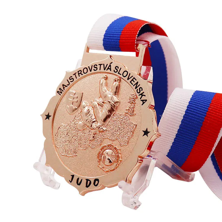 Custom Antique Taekwondo Award Medals Gold Winner 3D Blank Medallion Karate Tae Kwon Do Belt Ribbons Sports Medals for Engraving