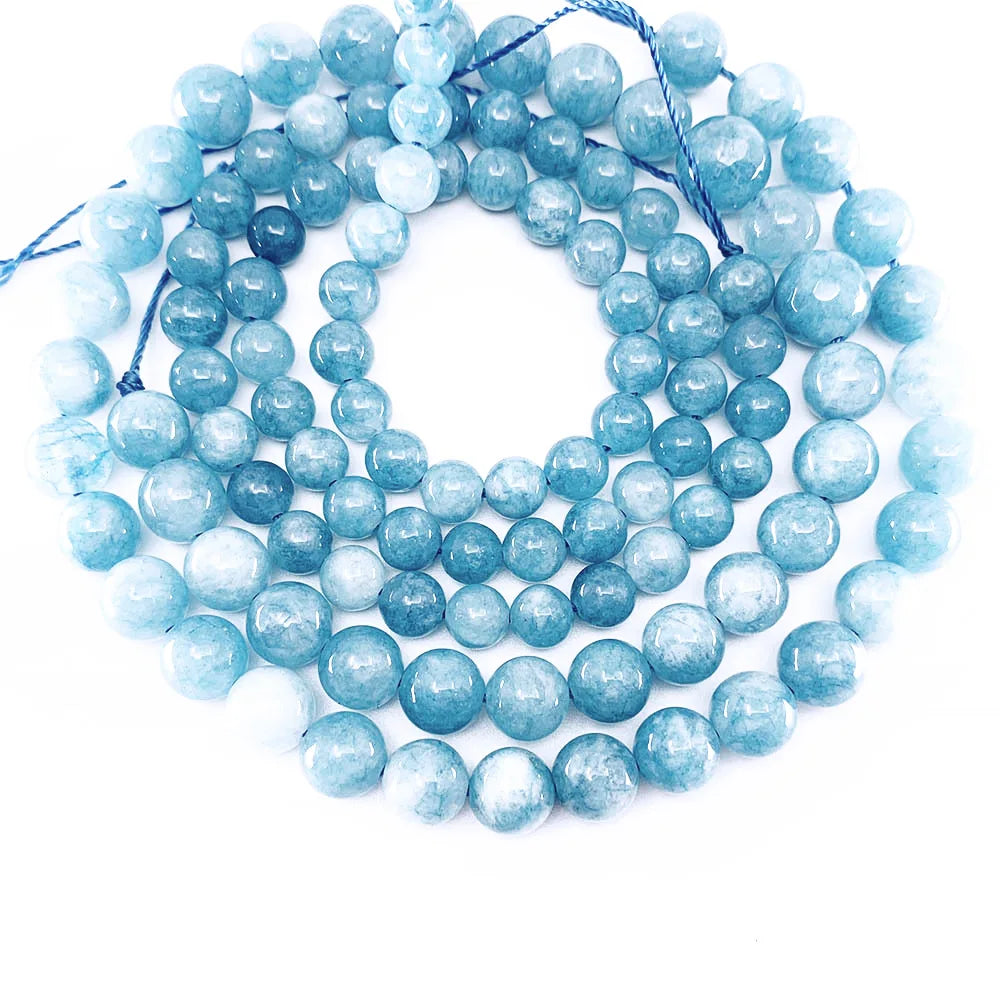 Factory Directly Wholesale Aquamarine Stone Beads Natural Stone Loose Blue Crystal Geometric Beads