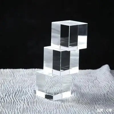 Factory Directly Sale Transparent clear Crystal Glass square Body White Embryo clear 3d Laser Engraving Crystal Cube Custom