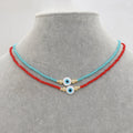 Go2Boho Classic Style Evil Eye Necklace for Women Golden Iron Gallstone Beads Crystal Beaded Choker Neck Chains Jewelry Gifts