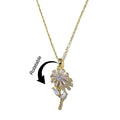 G1600 Wholesale Free Rotatable Flower CZ Zircon Pendant Lips Chain Necklaces Women Rotating Sunflower Necklace