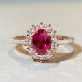 Fine Fashion Vintage 5A Colored Cubic Zircon Oval Cluster Flower Rings Wholesale Price Wedding 925 Silver Zircon Engagement Ring