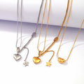 Trendy PVD 18K Gold Plated Stainless Steel Heart Star Nugget Charms Clavicle Chain Necklace Ladies Tassel Jewelry Wholesale Bulk